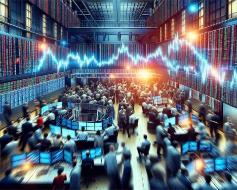 A high-definition, realistic image that captures the excitement and boldness of an upcoming Initial Public Offering (IPO). The scene shows a bright, buzzing stock exchange floor, filled with traders of diverse descents and genders busily monitoring screens and shouting orders. The scene is filled with dynamic colors, showing the intensity, anticipation, and energy associated with such economic events.