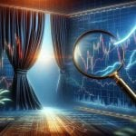 Create a hyper-realistic high-definition image that represents the concept of 'Stocks That Defy Logic'. This should illustrate the unpredictable and often surprising nature of the stock market, as well as the hopes and dreams of individuals who seek quick wealth through their investments. One might imagine such a scene as a mysterious stock market chart demonstrating sudden, unnatural ascents in stock values. There might also be a magnifying glass hovering over the chart, signifying the search for these elusive high-return opportunities.