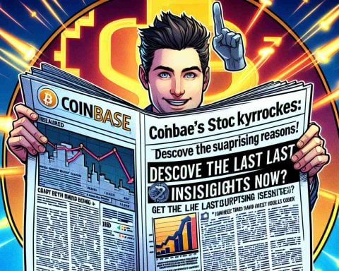 Generate a realistic HD image of a newspaper headline reading, 'Coinbase’s Stock Skyrockets: Discover the Surprising Reasons! Get the Latest Insights Now'