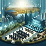 Create a realistic high-definition image that is symbolizes the concept of 'Invest Big, Reap Big!'. The image should incorporate the theme of energy, perhaps by showing technological innovations or sustainable solutions. Include elements that suggest a forum or conference setting. The background should feature natural landscapes, hinting at Congo's rich natural resources.