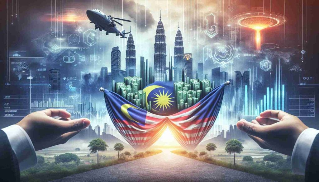 A high-definition, realistic image representing the concept of Malaysia's Initial Public Offering (IPO) boom. The image should cleverly depict the theme of 'Financial Revelation or Economic Mirage' and should have elements that symbolize the uncovering of hidden truths pertaining to the economy of Malaysia. This could include: visual metaphors for economic growth, symbolism for the stock market or financial system, and representations of the concept of a mirage to represent a potential illusion of prosperity.