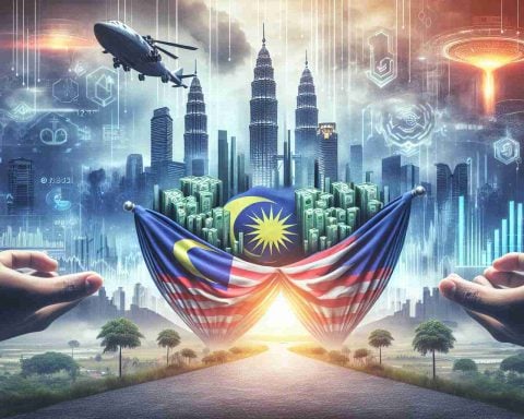 A high-definition, realistic image representing the concept of Malaysia's Initial Public Offering (IPO) boom. The image should cleverly depict the theme of 'Financial Revelation or Economic Mirage' and should have elements that symbolize the uncovering of hidden truths pertaining to the economy of Malaysia. This could include: visual metaphors for economic growth, symbolism for the stock market or financial system, and representations of the concept of a mirage to represent a potential illusion of prosperity.