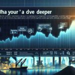 Create a realistic HD image of a stock chart, signifying the share price of a major coal producing company, with indicators suggesting potential unseen opportunities, and text at the bottom that encourages viewers to 'Dive Deeper'.