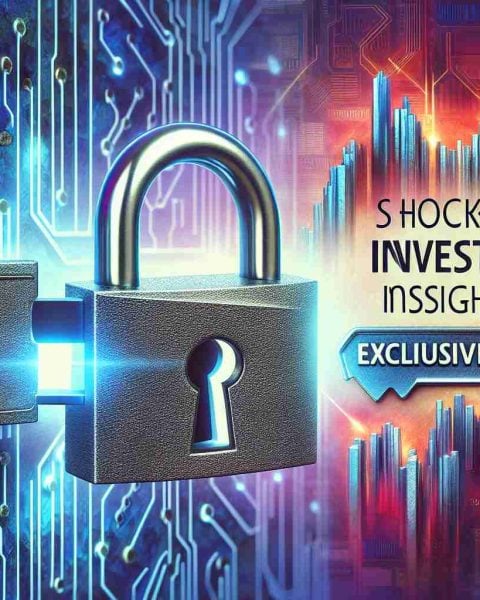 Create a high-definition, realistic image captivating the idea of revealing valuable investment insights. The composition should incude a sturdy lock being opened to illustrate 'unlocking' concept with key labeled 'top tips' in the background, hinting at exclusive access. Display the text 'Shocking Investing Insights!' in bold at the top of the image.