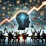 A high-definition, realistic representation of a concept. Picture this: the logo for a generic technology company being flooded with a surge of artificial intelligence symbols, such as circuit patterns and neural networks. To signify the stock success, you also see a graph showing a sharp increase. Analysts, depicted as diverse individuals or silhouettes (male, female, Caucasian, Black, Asian, Hispanic, etc.), are around a table with thrilled expressions and cheerful gestures; some even throw papers into the air in jubilation.