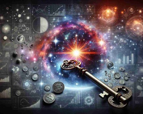 Create a realistic, high-definition image illustrating the concept of 'unlocking cosmos' symbolizing a new frontier in investment. The image could include a large antique key unlocking a representation of the cosmos, filled with stars, galaxies, and celestial bodies, to symbolize the investing opportunity. Additionally, it could feature economic symbols like graphs, charts, and coins to depict the investment aspect.