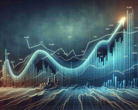 An HD image featuring the abstract concept of 'Unraveling Growth'. It should visualize the metaphorical rise in a stock called GEI. The graph line should start from the lower left, indicating the stock's initial low value. It then gradually rises, zig-zagging upwards as it metaphorically 'unravels' its growth. The trajectory is new, signifying a recent positive turn. The lines should be distinct and bold, against a solid, muted background for higher clarity. Ensure the setting reflects a professional financial environment, perhaps a digital display within a stock market.