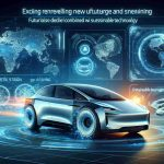 An image illustrating the exciting future of a notable electric car company. The focus is on the revealing of innovative new models with advanced features. Futuristic design elements combined with sustainable technology should define these models.