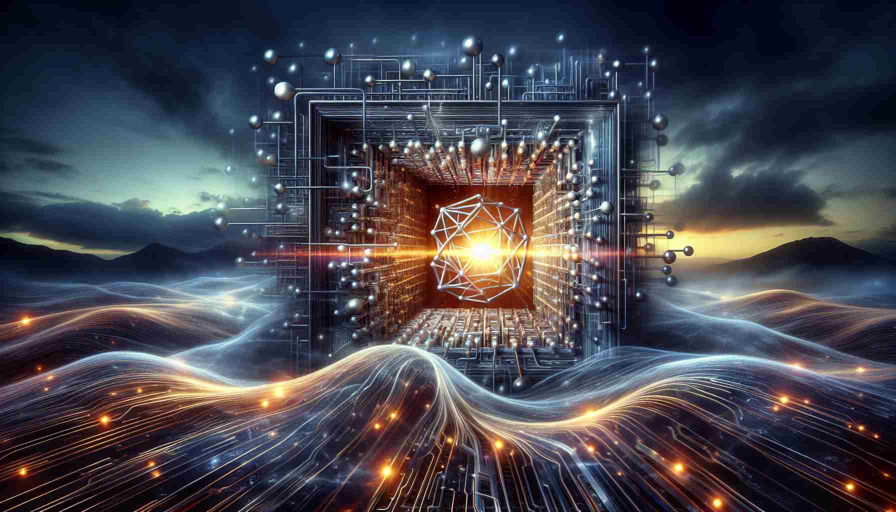 Realistic High-Definition image demonstrating the concept of the dawn of a new era in Physics, symbolized by the success of Quantum Computing. Possible interpretations would include a dynamic scene with emerging sunlight symbolizing a new era, detailed circuitry displaying the intricacies of a quantum computer, and elements that represent basic quantum physics theories such as superposition and entanglement.