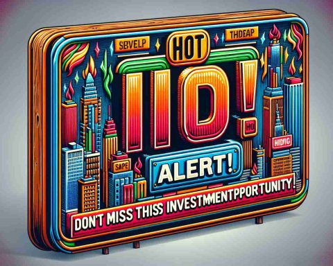 A detailed, high-definition illustration of an attention-grabbing signboard featuring the text phrases 'Hot IPO Alert!' and 'Don't Miss This Investment Opportunity'. The signboard should be designed in a business-like manner, with vibrant, powerful colors that suggest urgency and vitality, attracting potential investors.