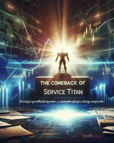 Create a high-definition, realistic image depicting the comeback of Tech IPOs, focusing on the dynamism and excitement that embodies the sector's revival. The spotlight is on ServiceTitan, representing a groundbreaking entrant, ready to disrupt and shake things up. The scene should symbolize innovation and resurgence, with elements such as stock graphs, technology-themed aesthetics and symbols of growth.