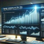 Realistic and high-definition image of a graph portraying the potential rise of an unnamed energy company, demonstrating its profitability. The graph contains upward trending lines and bar charts, showing the progress of the company. The image is accompanied by a headline text which reads: 'Energy Company on the Rise. Why Investors Should Take Notice'. The entire scene is set in an investor's office, with multiple screens displaying different market analytics.