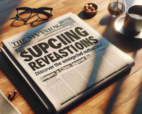 A realistic, high-definition image of a newspaper or magazine headline that reads 'This Surprising Revelation Shocks Investors! Discover the Unexpected Outcome'. The newspaper or magazine is placed on a wooden table with morning sunlight streaming in from a nearby window, casting a warm glow on the paper. Surrounding the newspaper are elements of a typical morning scene – a cup of steaming coffee, a pair of reading glasses, and perhaps a partially eaten breakfast like a croissant or a piece of toast.