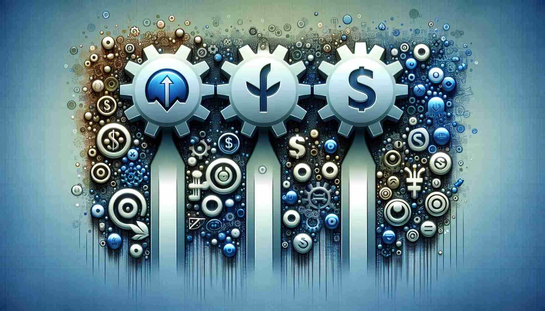 Generate a high-definition, realistic image of three symbolic symbols representing stocks that are surprisingly top choices for investment, with one of them being remarkably inexpensive. The representation should have a neutral or positive connotation, implying good investment opportunities. Avoid using company logos or specific stock symbols, but integrate creative symbols or metaphors emphasizing the element of surprise and affordability.