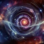 Create a high-definition image that visually represents the concept of reversed time, incorporating elements of quantum phenomena. The representation should be scientifically inspired yet imaginative, with swirls of energy and abstract quantum particles moving backwards, hinting at the concept of time reversing. The backdrop should be a deep space setting filled with distant galaxies and nebulae, highlighting the intricacy and depth of this incredible new quantum discovery.