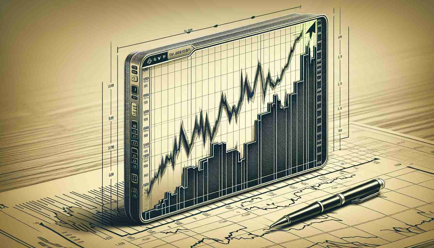 Create a detailed, high-definition image that represents the concept of a sharp increase, or 'surge', in stock price after trading hours. This is illustrated by a stock chart showing a graph with an unusual upward trend at the end of the trading day. The chart looks sophisticated and realistic, with the name of the company 'NVIDIA' at the top.