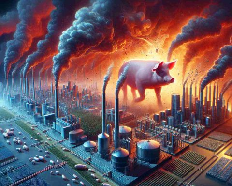 Generate a realistic, High Definition image narrating a significant event that could potentially transform the pork industry. This could be a scientific breakthrough, technological advancement, or policy change that has a massive impact on the industry. The image should illustrate vividly the essence of the transforming event without providing specific details of what is exactly happening now.