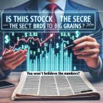 Create a realistic HD image of a headline on a financial news outlet saying 'Is This Stock the Secret to Big Gains? You Won't Believe the Numbers'