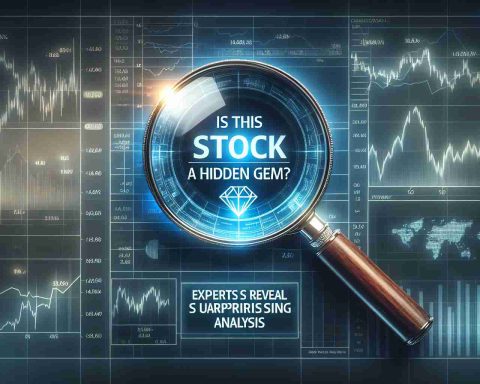 An accurate, high-definition image showcasing the text 'Is This Stock a Hidden Gem? Experts Reveal Surprising Analysis.' superimposed on a background featuring financial charts, diagrams, and a magnifying glass that symbolic of detailed analysis.