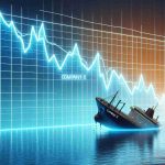 Generate a realistic high-definition image of a stock market graph that is sharply declining, symbolizing a 'sinking ship'. On the graph, label a stock as 'Company X'. The image should represent a metaphoric scenario of a sinking ship, elucidating the downfall of a certain company's stock.