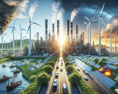 Realistic high-definition image representing the concept of 'Power Shift Unveiled!'. The scene depicts a significant advancement by an industrial manufacturing firm into green energy. Show an industrial scene transforming into a scene driven by clean and sustainable methods like wind turbines, solar panels, and hydropower facilities.