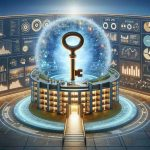 An ultra-high-definition image representing the concept of unlocking hotel success in the year 2025. The visual can show an innovatively designed hotel thriving due to futuristic technologies. In the center, show a symbolic key that embodies 'data', glowing with importance, unlocking a door to prosperity. Display charts, graphs, and screens displaying data analytics in the background, signifying that data is becoming the ultimate game-changer in the hotel industry. The image would capture the significance of big data and its role in shaping the future of the hospitality industry.