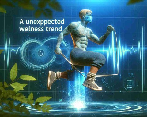 Generate a highly detailed and realistic image that showcases the concept of an unexpected wellness trend. The main focus is on a character named 'Lulu' who is mid-action, demonstrating a pioneering health practice. The overall ambience should inspire intrigue and curiosity about the future of health and wellness.