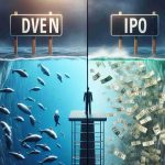 A realistic, high-definition image of a visual alert for Initial Public Offering (IPO). The alert is captured in split-frame style. On one side, there's a metaphor symbolizing the phrase 'Dive In' - perhaps a person standing on the edge of a diving board, looking at a pool full of dollar bills. On the other side, there's a symbol for 'Stay Away' - possibly a person standing before a 'No Entry' sign or a dangerous cliff edge. Both sides should clearly illustrate the rewards and risks associated with IPOs.