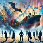 An artistic representation of the abstract concept of an unexpected shift in the operations of a major ecommerce company, symbolizing its potential impact on investors. The image could feature elements like a giant ship veering off its course, split-stock imagery or a graph showing a sudden rise or fall, characters symbolizing investors watching the scene with varying emotions of surprise, fear, joy, or confusion. The quality should be high definition and realistic.