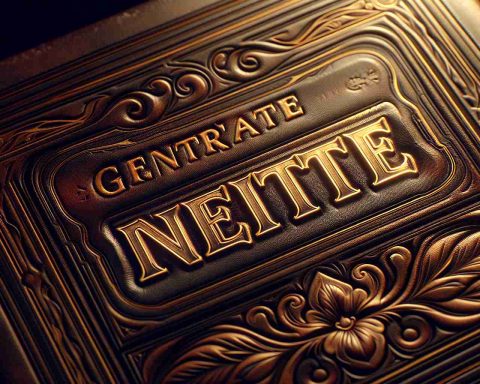 Generate a lifelike, high-definition image of a new title. The title is embossed on a pristine leather-bound book. The embossment glows with subtle gold hues against the rich, dark brown of the vintage leather. Antiquated typography brings an air of elegance and history. The lighting is soft, casting warm tones and delicate shadows, subtly highlighting the exquisite detail.