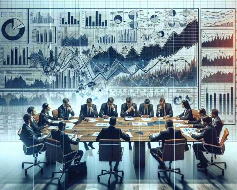 A detailed visual representation of a significant shift for the company known as TC Energy. The scene includes financial analysts huddled around a meeting table, engrossed in elaborate charts and fluctuating graphs. They are actively revising and discussing their earnings projections for the company. The resulting image should possess a degree of realism and high-definition quality.