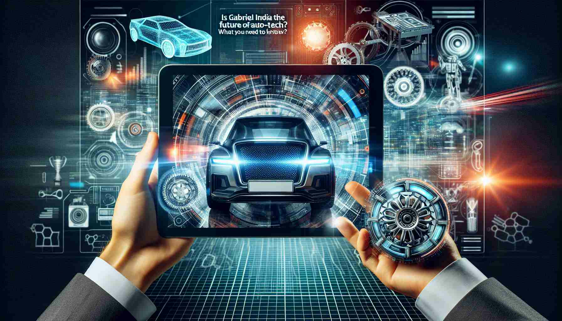 Create a high-definition, realistic image of the question, 'Is Gabriel India the Future of Auto-Tech? What You Need to Know,' making it appear engaging and cutting-edge, with backdrops of futuristic technology and automotive industry elements.