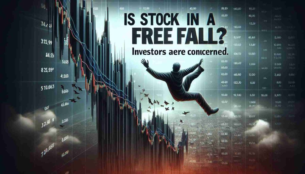 A realistic HD image depicting plummeting stocks, with the phrase 'Is stock in a free fall? Investors are concerned' in bold, ominous letters.