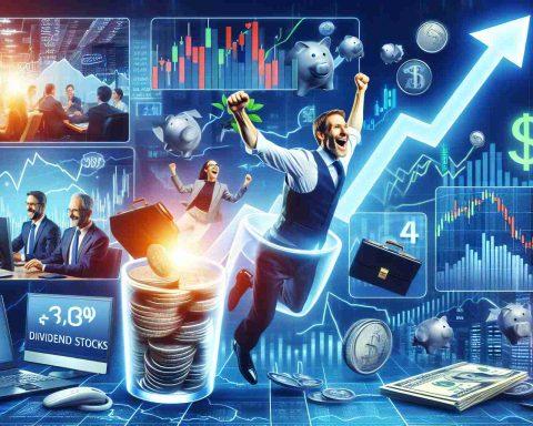 Generate a high-definition, realistic image capturing the resurgence of the stock market. Include visual elements that symbolize the upbeat mood of stock market participants, such as rising graphs or charts, enthusiastic traders, and thriving businesses. Additionally, incorporate representations of dividend stocks, hinting they might be the most profitable investment right now.