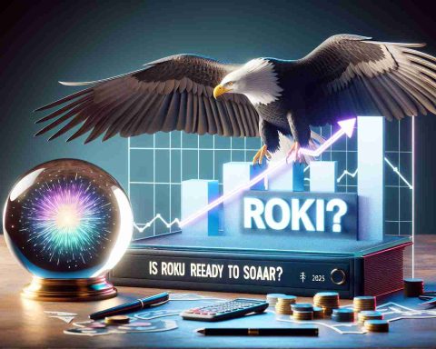 Realistic high definition image representing the question 'Is Roku Ready to Soar?'. Conceptualize an image suggesting the potential of Roku's stock market performance in 2025. This could include a graph showing an upward trend, a soaring eagle as a symbol of growth, and a mystic crystal ball to represent the future prediction element of the scene.