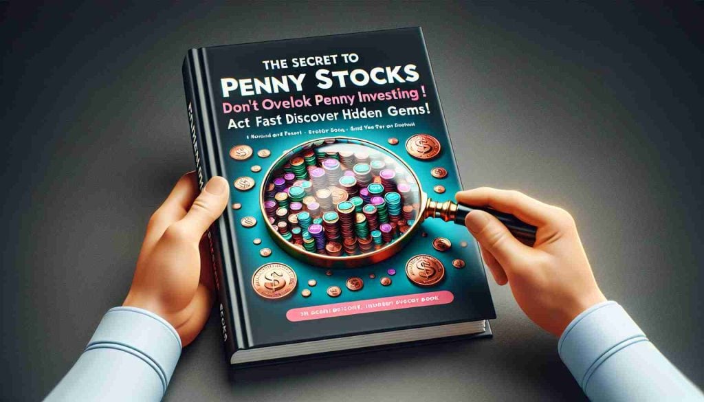 Render a high definition, realistic image of an investing guide titled 'The Secret to Smart Investing: Don't Overlook Penny Stocks! Act Fast and Discover Hidden Gems'. The book could have an engaging cover featuring an array of penny stocks magnified under a detective's magnified glass, indicating the process of discovery and selection.