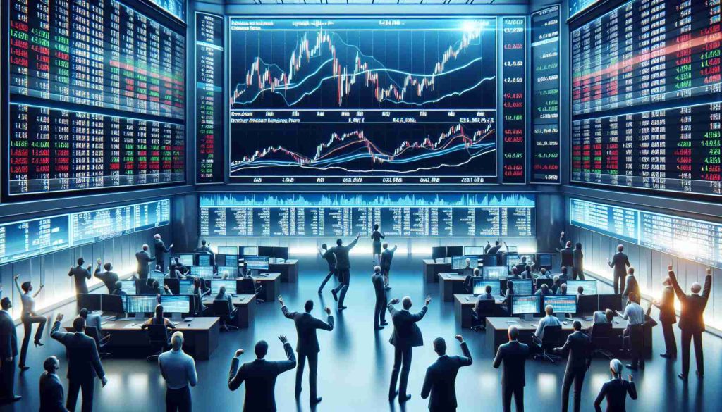 A realistic, high-definition image of a stock market environment that's bustling with activity. There are various traders of different genders and descents, excitedly reacting to the screens displaying a significant uptick in stock prices. Indicators and charts on the big screens point towards a potential new bull run after strong earnings. The atmosphere is filled with optimism and anticipation.