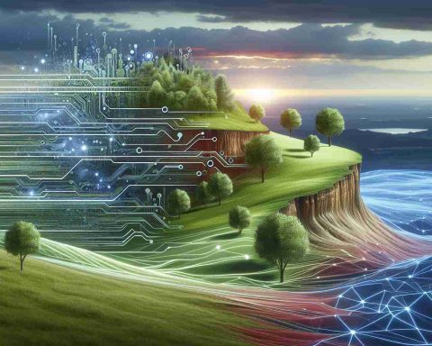 A high-definition, realistic image symbolising the concept of a 'Quiet Revolution' in the field of Artificial Intelligence, represented by the metaphor of the changing landscape. Perhaps this could be depicted by an evolving landscape where traditional elements like trees and hills gradually transform into futuristic elements like silicon chips and networked nodes, representing the transition in technology brought about by AI innovation.