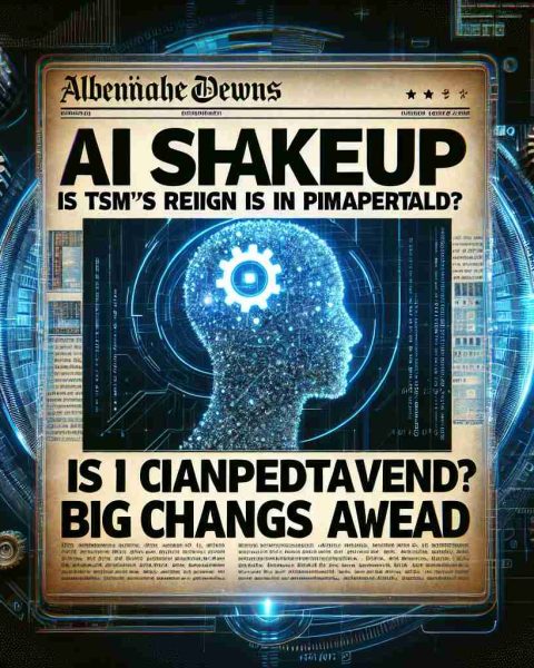 Generate a high-definition, realistic image of the headline 'AI Shakeup: Is TSM's Reign in Jeopardy? Big Changes Ahead' with a background suggesting change and innovation in technology. The image requires a sensation of unpredictability and excitement. The background could include elements like gears, codes, or futuristic graphics.