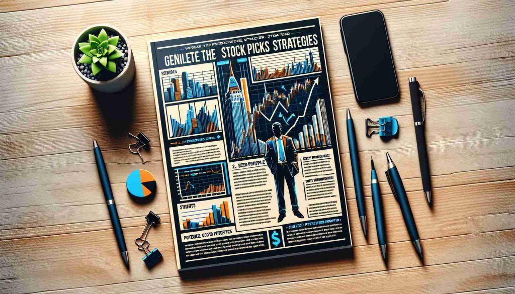 Generate a realistic HD image of a guide that provides insights about the stock picks strategies of a prominent Wall Street trader. The guide should focus on key principles, strategies and potential sector preferences. It should also include some charts, graphs, and diagrams to back up the points made and to give examples.