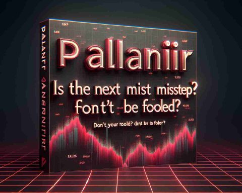 A realistic high definition image showing a question written in elegant, large fonts that says 'Is Palantir the Next Big Misstep for Investors? Don’t Be Fooled'. The background could be an abstract design of falling stock market graphs in hues of red.