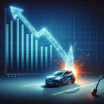Realistic high-definition image portraying the concept of an unexpected downturn for a prominent electric car company, signified by a stylized chart with a downward trend. The mood shifts with the introduction of a new strategic plan, represented by a sudden upward spike in the chart, sparking a metaphorical spark of hope.