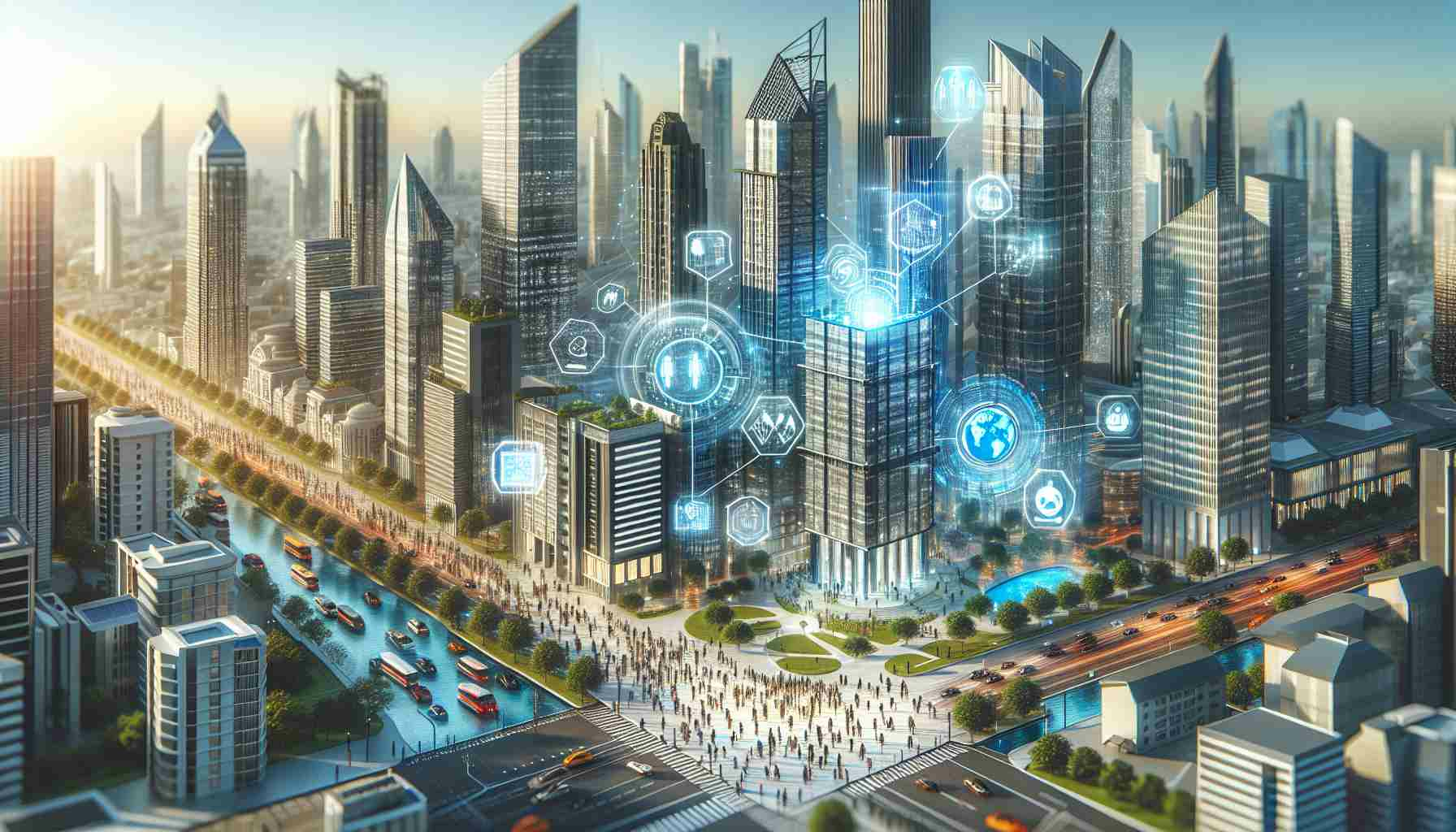 Realistic high-definition image showing the new developments in the financial sector of India. Capturing rising buildings, latest technologies being used, and people from various ethnic backgrounds and genders actively participating in these developments. Show a glimpse of the latest trends being embraced in the commercial hubs.